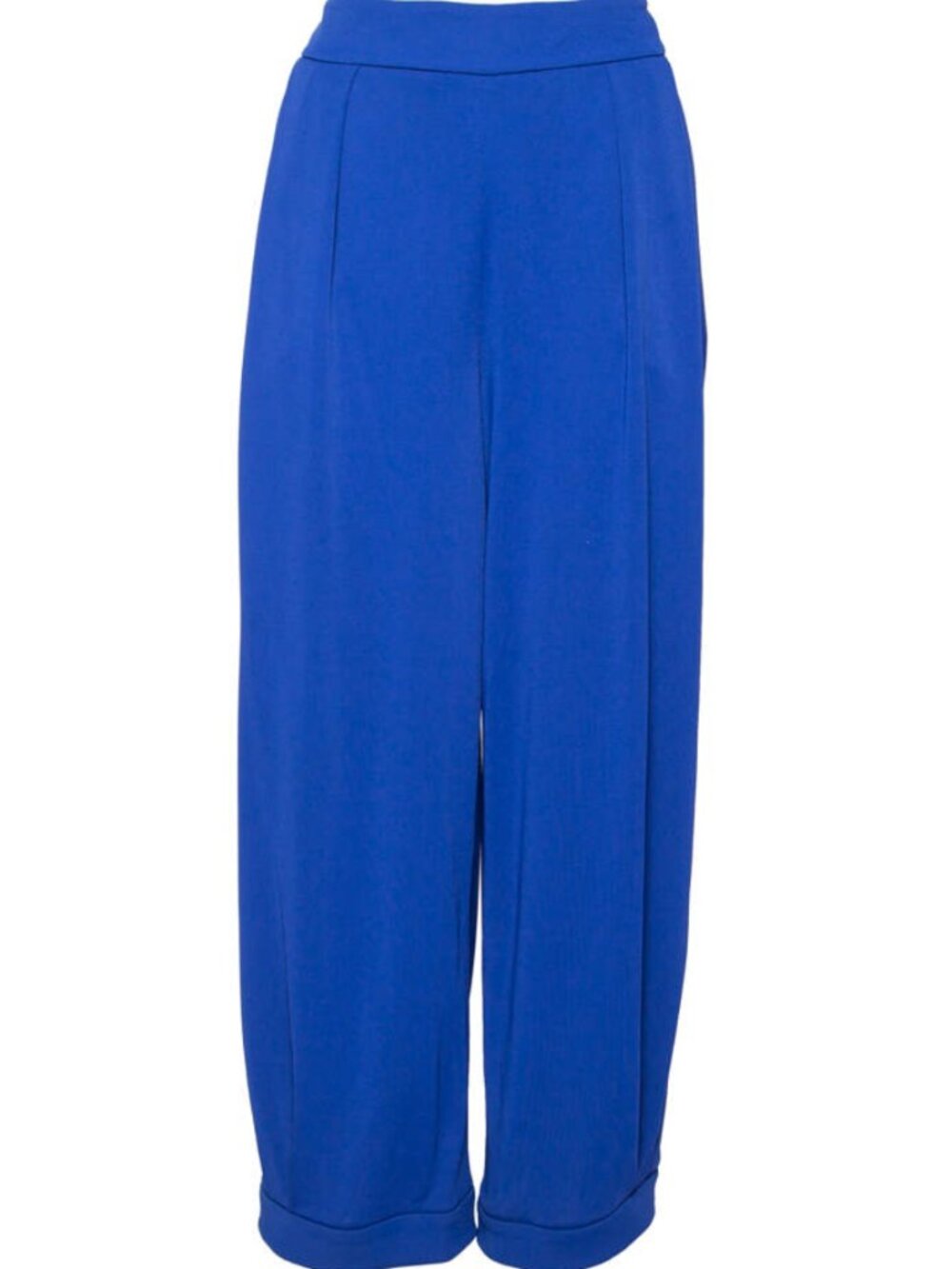 Giorgio Armani Blue Crepe Buttoned Hem Detailed Pants EU 50 US16/18 EUC